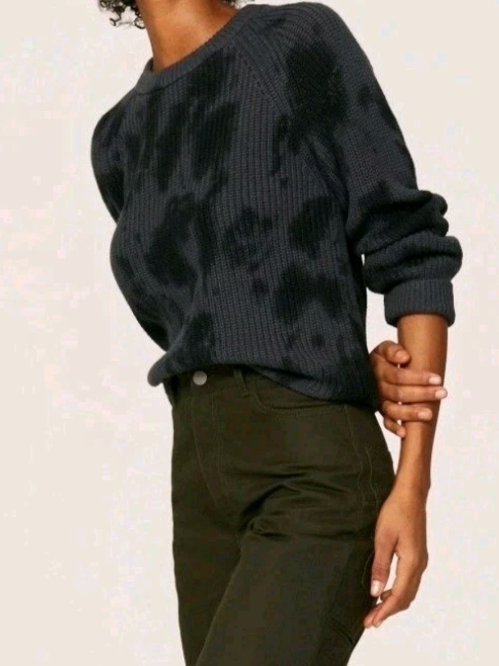 Rails Women's Black Tie Dye Cotton/Cashmere Pullover Sweater Size M $198 Fall
